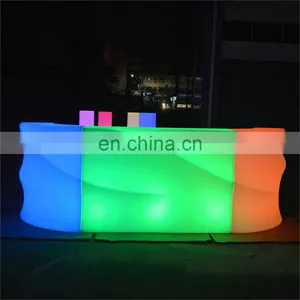 Portable Bar Counter Party Event Counter Led Illuminated Led Plastic Portable Led High Bar Counter Furniture Mobile Bar thumbnail-1