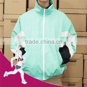 100% Polyester Fabric Light Blue Owner Design Femal Male Windbreaker Sports Wear thumbnail-1