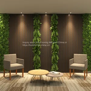 Polular Interior Wall and Ceiling Decorative and Sound Proof Akupanel Technical Wood Veneer and Natural Wood Veneer MDF Slat Wooden Acoustic Panels With PET Felt Board thumbnail-4