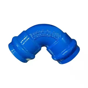 Customized EN545 Ductile Iron Pipe Fittings Double Socket 90 Degree Bend for PVC Pipe thumbnail-1