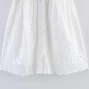 New Women's Clothing European and American Style Fashionable Hollow Embroidery Short Dress thumbnail-4