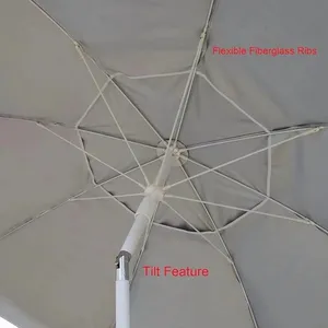 Портативные пляжные зонтики 6.5FT, под заказ OEM, оптовая продажа, наружные террасные зонтики с алюминиевым штырем и сумкой для ношения thumbnail-2