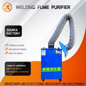 Double Arm Auto Pulse Cleaning Welding Fume Extraction Machine Two Workstation Industrial Welding Smoke Collector thumbnail-2