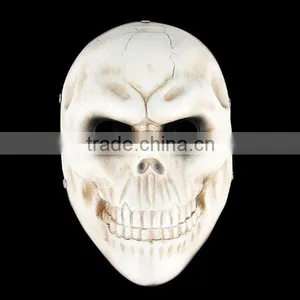 In-stock Latest Halloween Resin Skull Heads Payday 2 Game Skull Masks Wholesale 3colors (White/Beige/bronze) thumbnail-2