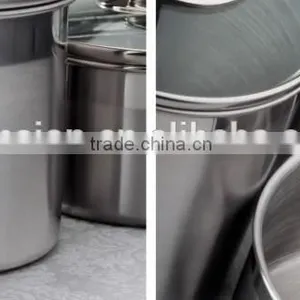 5'' Stainless Steel Airtight Canister Set With Glass Lid thumbnail-6