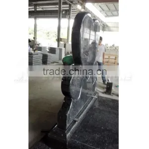Blue Pearl Heart Shaped Headstone thumbnail-5