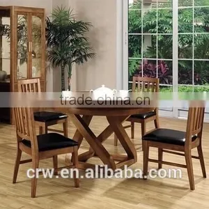 DT-4034 Chinese Style Classic Round Dining Table Cross Leg Designs thumbnail-1
