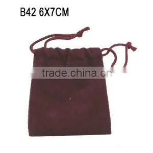 China Manufacture Custom Drawstring Faux Leather Jewelry Gift Bag B47 thumbnail-3