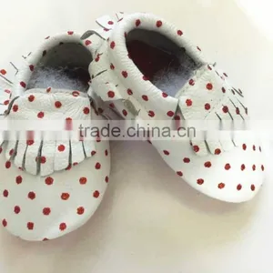 2015 Soft Leather Baby Shoes Crib Moccasins MOQ 50 Pairs/mix 4 Size thumbnail-4