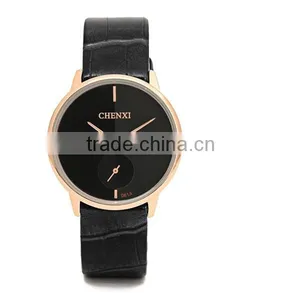 2016 Men Quartz Stainless Steel Back Geniune Leather Wrist Watch thumbnail-6