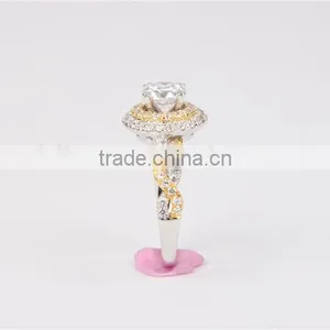 2016 High Quality 925 cz Engagement Ring 18k Gold Palted Ring Mounting thumbnail-5