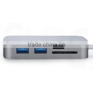 High Speed ABS USB-C to RJ45 & USB 3.0 Type-A 2 Ports Adapter thumbnail-5