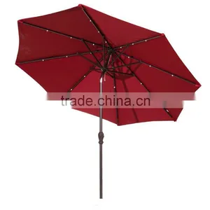 Multifunction Patio 9 ft Round Aluminum Solar Powered 24 Garden Outdoor Light Led Umbrella thumbnail-2
