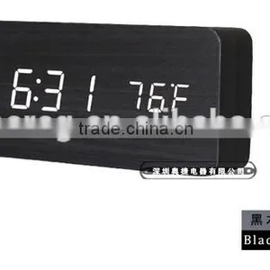 New Fashion Table Clocks Control Sensing Alarm Temp Dual Display Electronic LED Clock Vintage Wooden Digital Alarm Clock thumbnail-1