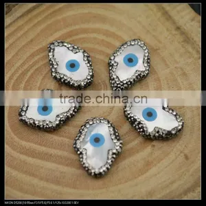 LFD-0048B Wholesale Palm Evil Eye Shell Pave Rhinestone Connector Beads For Bracelet Jewelry Making thumbnail-3