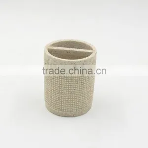 Lattice Pattern Polyresin Sandstone Bathroom Accessories Set thumbnail-5