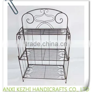 KZ140125 Home Organizer Rack Iron 3-tiers Standing Metal Shelf thumbnail-1