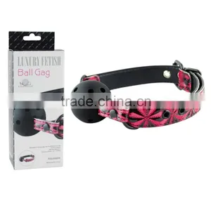 Wholesale Ball Gag Adjustable Leather Mouth Balls ,woman Knitted Strip Gag by Polyste thumbnail-6