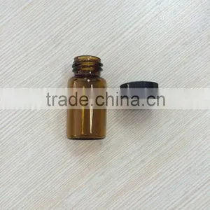 3ml Amber Color Tube Glass Bottle With Black Cap thumbnail-1