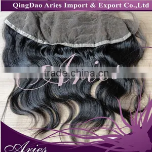 Virgin Brazilian Lace Frontal 13x4" Bleached Knots Virgin Frontal Piece Body Wave Full Lace Frontal Brazilian Wavy thumbnail-2