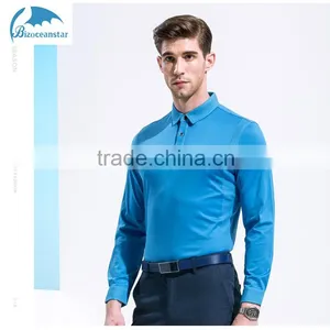 Custom Mercerized Cotton T-shirt Business Casual Set of Long Sleeve T-shirt Male Head thumbnail-1
