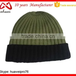 Winter Ribbed Knit 100 Cotton Blank Beanie Hat thumbnail-1