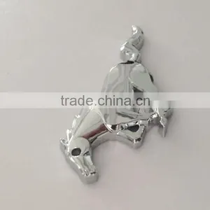 New Style 3D Decoration Chrome Plated Car Horse Sticker thumbnail-3