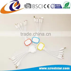 6 in 1 Colorful Multi Light Up USB Charging Charger Cable for Iphone and Android Mobile thumbnail-2