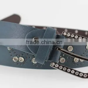 Women's Fashion Rhinestone Studded 35Mm pu Leather Jeans Belt With Shiny Rhinestone Accessories thumbnail-4