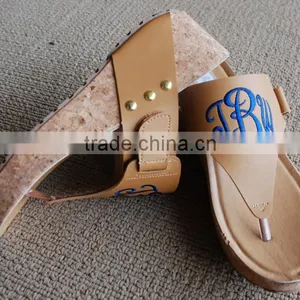 Monogrammed Sandals, Personalized Wedges Sandals thumbnail-1