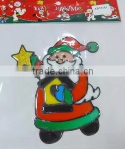 High Quality Santa Claus PVC Sticker For Window /Door Decoration thumbnail-1