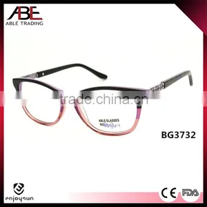 2016 Double Color Quality Handmade New Stylish Acetate Eyeglasses Optical Frames Optics Spectacle Made in China Oem Quality Choice thumbnail-1