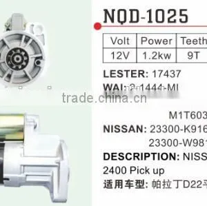 Auto Starter Motor for Paladin D22 23300-K9160 Lester 17437 Wai 2-1444-MI Mitsubishi M1T60081 thumbnail-1