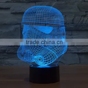 White Knight Shape USB + Battery Operated 3d Acrylic Illusion 7 Color Changing Night Light for Children Led Magnetic Lamp thumbnail-1