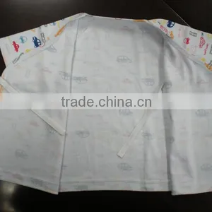 2016 High Quality Pure Cotton Interlock Kimono Shirts for New Born Baby thumbnail-3