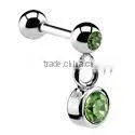 Bananabell With Crystal Piercing Jewelry 316L Surgical Steel thumbnail-1
