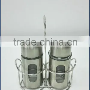 Modern Stainless Steel Salt And Pepper Shaker Seasoning Bottle Condiment Set thumbnail-3
