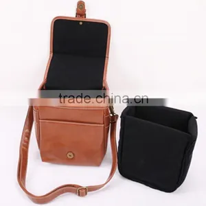 Factory Price Brown Leather Camera Bag With Strap in Dongguan thumbnail-4