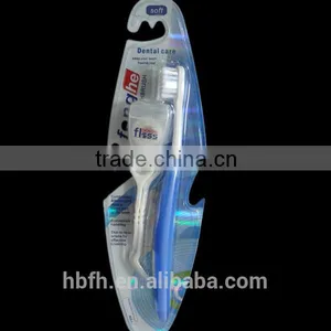 Adult Nylon Soft Toothbrush With Tooth Shape Dental Floss and Toothpick thumbnail-1