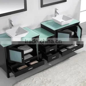 72"double Bowl Vessel Sink Combined Bathroom Vanity thumbnail-2