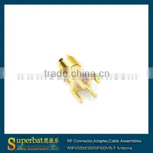 RP-SMA Thru Hole Jack(male Pin) PCB Mount With Solder Post Sma Bulkhead Jack thumbnail-1