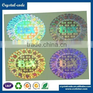 3d/2d Square Silver Pet Reflective Metal Label With Gold Stamping Hologram Sticker thumbnail-3