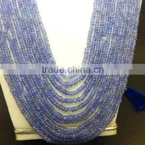 Natural Royal Blue Tanzanite Roundel Smooth Beads thumbnail-4