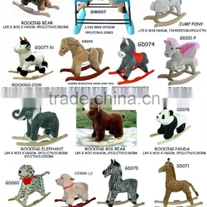 Adorable ICTI and Sedex Audit New Design Cartoon Style Plush Dinosaur Rocking Horse Stuffed With Foaming Mould thumbnail-1
