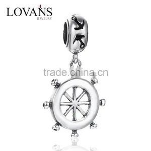 Sailor's Gift Ship Rudder Shaped Solid Silver Pendants thumbnail-1
