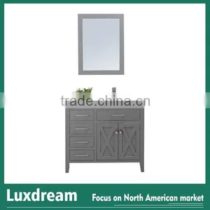 24'' Grey Bathroom Vanities With White Carrara Marble Top thumbnail-5