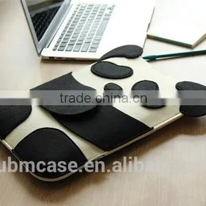 FASHION New Arrive BUBM Black Color 9.7 Inch Wool Felt Tablet Case Cute Cartoon Panda Bag thumbnail-3