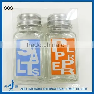 2pcs/set Square Glass Wholesale Cruets Set in a PVC Box thumbnail-1