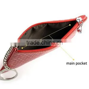 Boshiho Real Leather Zipper Coin Purse With Key Chain thumbnail-3