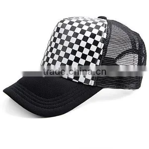 Checked Printed Fashion Trucker Cap Mesh Cap thumbnail-2